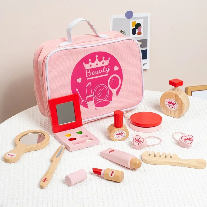 Beauty Makeup Kit For Kids - 子供のためのシミュレーションゲーム,女の子のための木製のおもちゃ,美しい化粧品