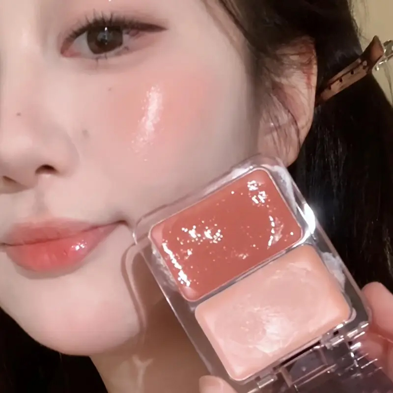 Ulta Beauty Makeup - 2色のジェリーグローブラッシュ、ミルクピーチピンクアプリコットレッドジェムルージュ韓国メイクアップ、クリームテクスチャー、低彩度ブライトニング