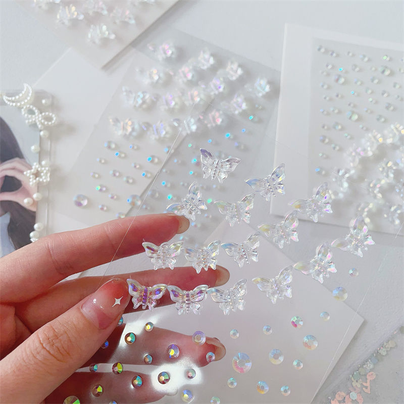 1/6 個カラフルな蝶クリスタルパッチ 3D フェイスペース - Beauty Gems Makeup のレビューと価格