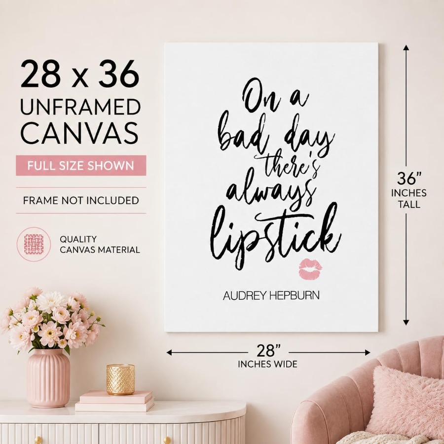 「嫌な日でも、口紅は必ずある」の名言をプリントした壁飾り。サ - Makeup Is Beauty Quotes のレビューと価格