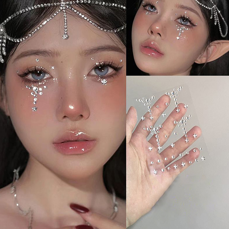 DIYアイフェイス用粘着式メイクアップ一時的なタトゥービュー - Beauty Gems Makeup のレビューと価格