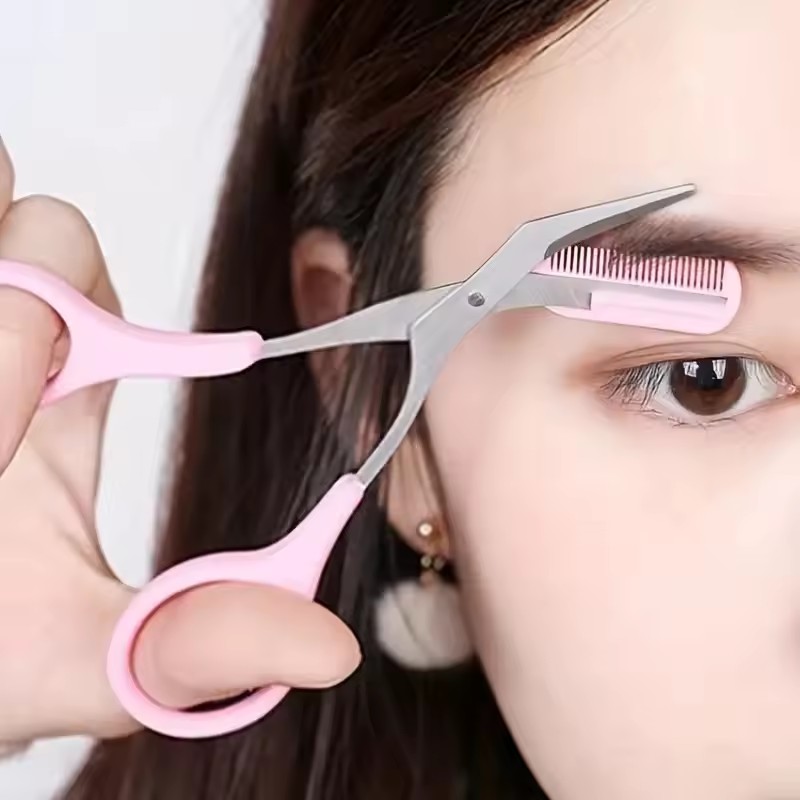 安全な眉毛用ハサミ（コーム付き）ステンレス製まつげトリマー携 - Beauty Makeup Salon のレビューと価格