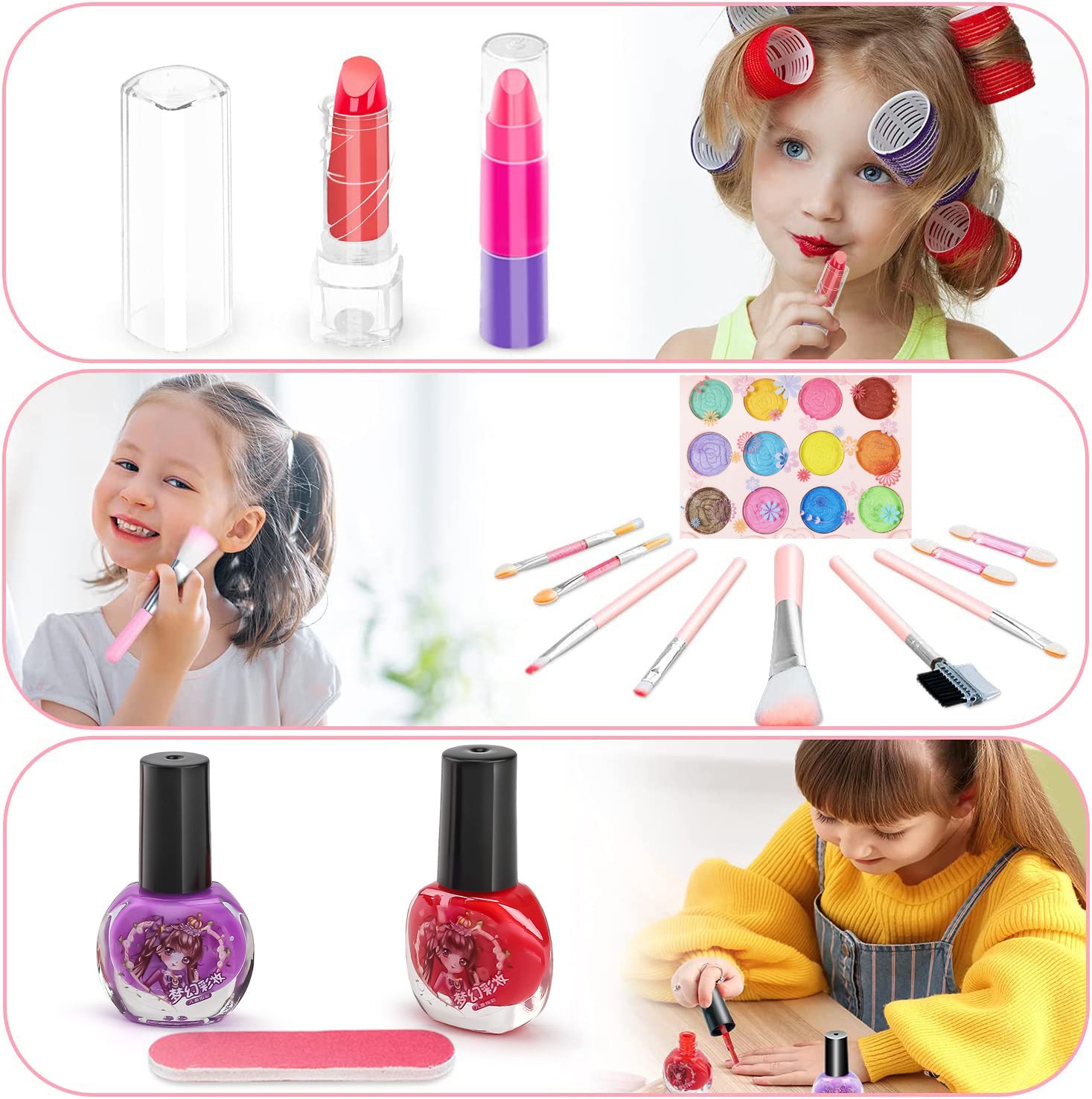 子供用メイクアップキット,女の子用の洗えるメイクアップセット - Beauty Makeup Kit For Kids のレビューと価格