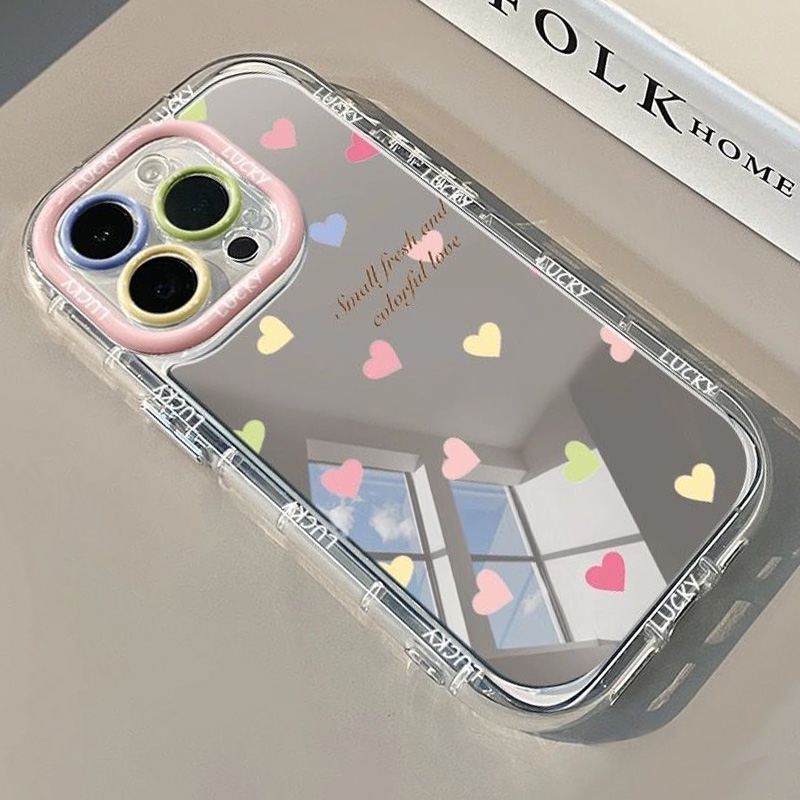 美しいカラフルな英語の愛の模様のミラー付きスマホケース iP - Beauty Makeup Case のレビューと価格