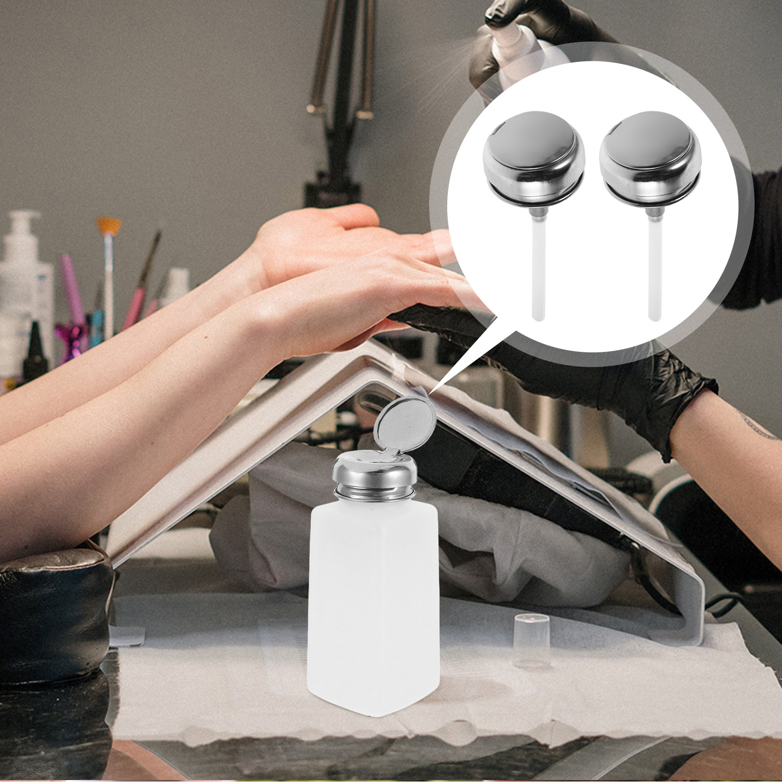 5 個のステンレス鋼アルミニウムプッシュダウンポンプボトルキ - Beauty In Makeup のレビューと価格