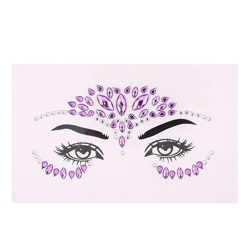 5枚セット ダイヤモンドフェイスステッカー、顔用クリスタルス - Beauty Gems Makeup のレビューと価格