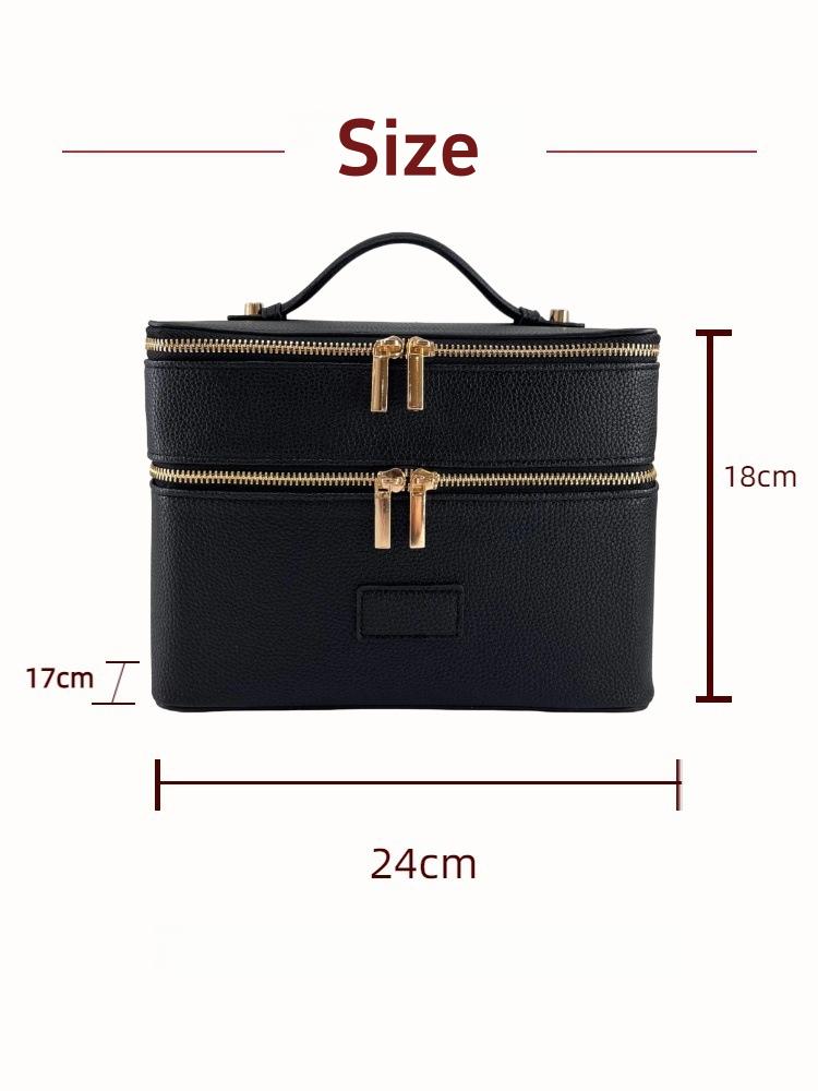 大容量二層式高級化粧ポーチ 旅行用トップハンドル付きポータブ - Beauty Makeup Case のレビューと価格