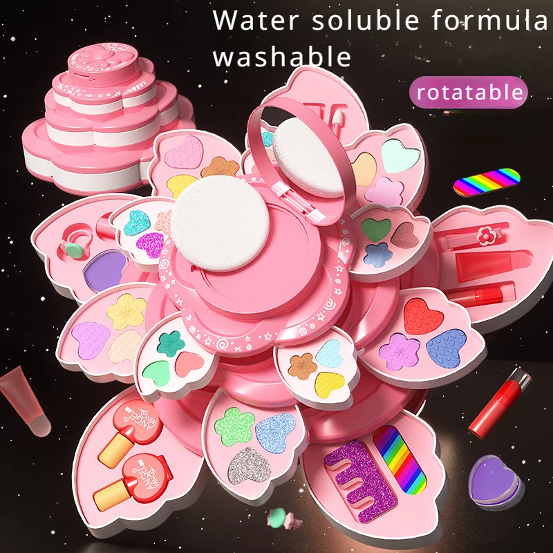 回転式開閉のメイクアップボックス、小さな女の子のためのプリン - Beauty Makeup Kit For Kids のレビューと価格