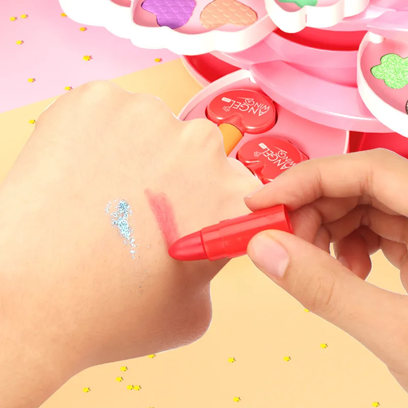 回転式開閉のメイクアップボックス、小さな女の子のためのプリン - Beauty Makeup Kit For Kids のレビューと価格