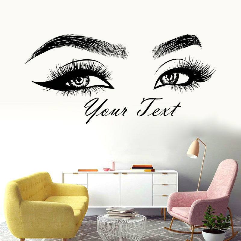 まつげ眉ビニールステッカービューティーサロンウォールデカール - Makeup Is Beauty Quotes のレビューと価格