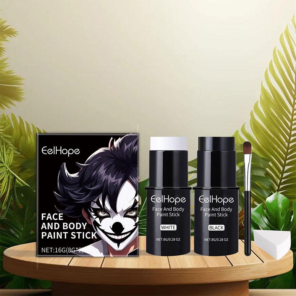 1 個ブラック & ホワイトフェイスボディペイントキットブラ - Beauty Makeup Pictures のレビューと価格