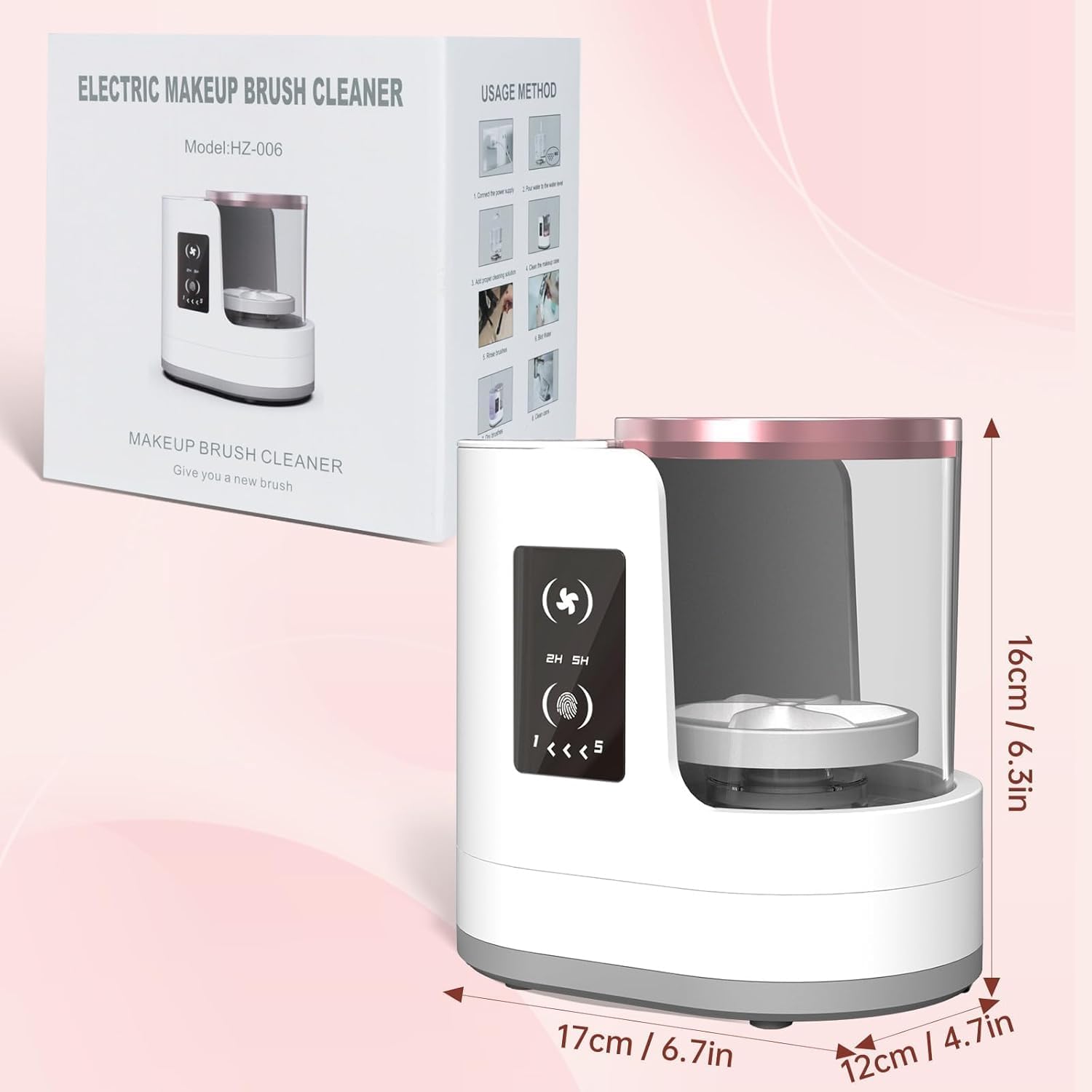 自動回転メイクブラシクリーナーマシン速乾電動ラバーカラー化粧 - Beauty Makeup Tips のレビューと価格