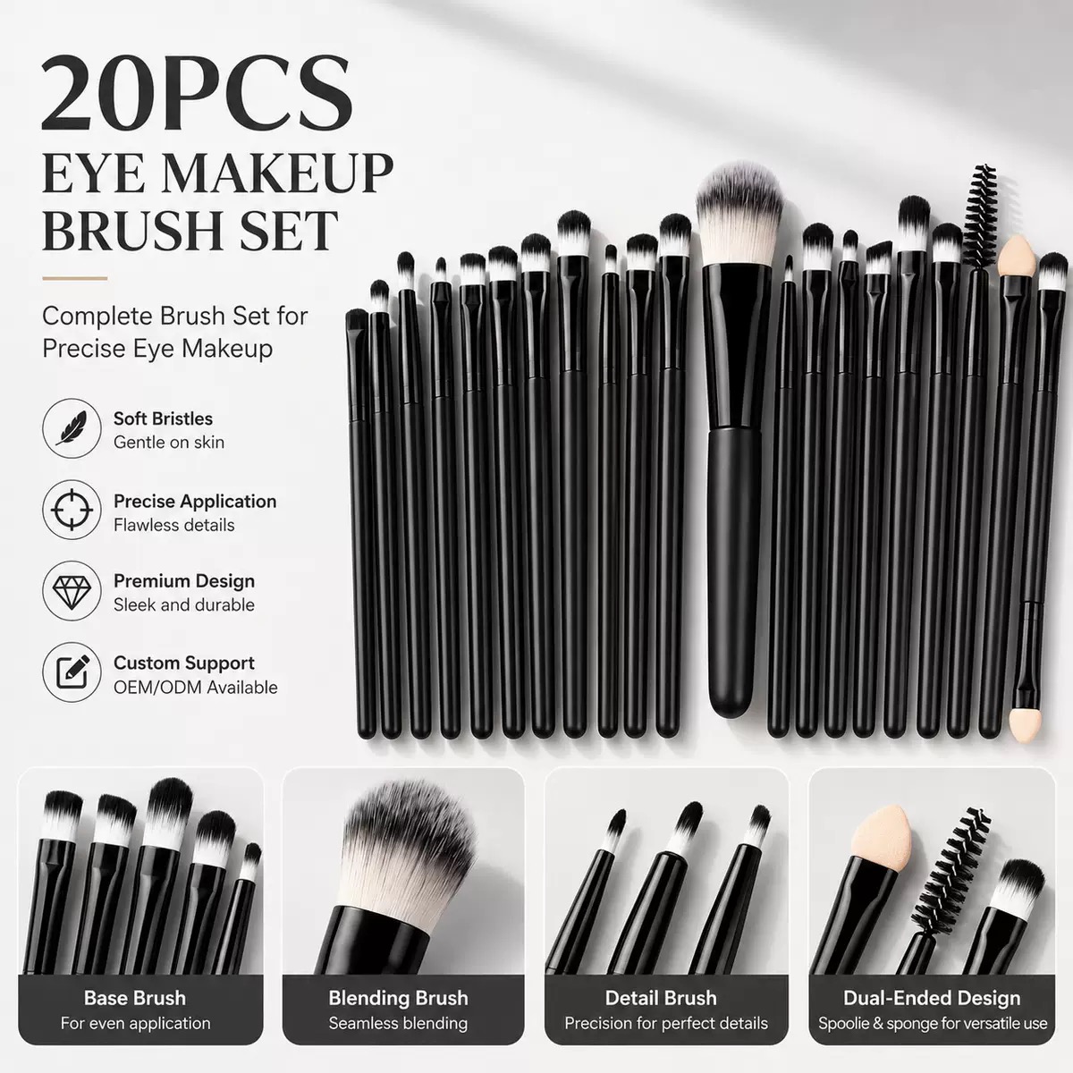 20本入りプロフェッショナルメイクブラシセット、柔らかい合成 - Beauty Makeup Store のレビューと価格