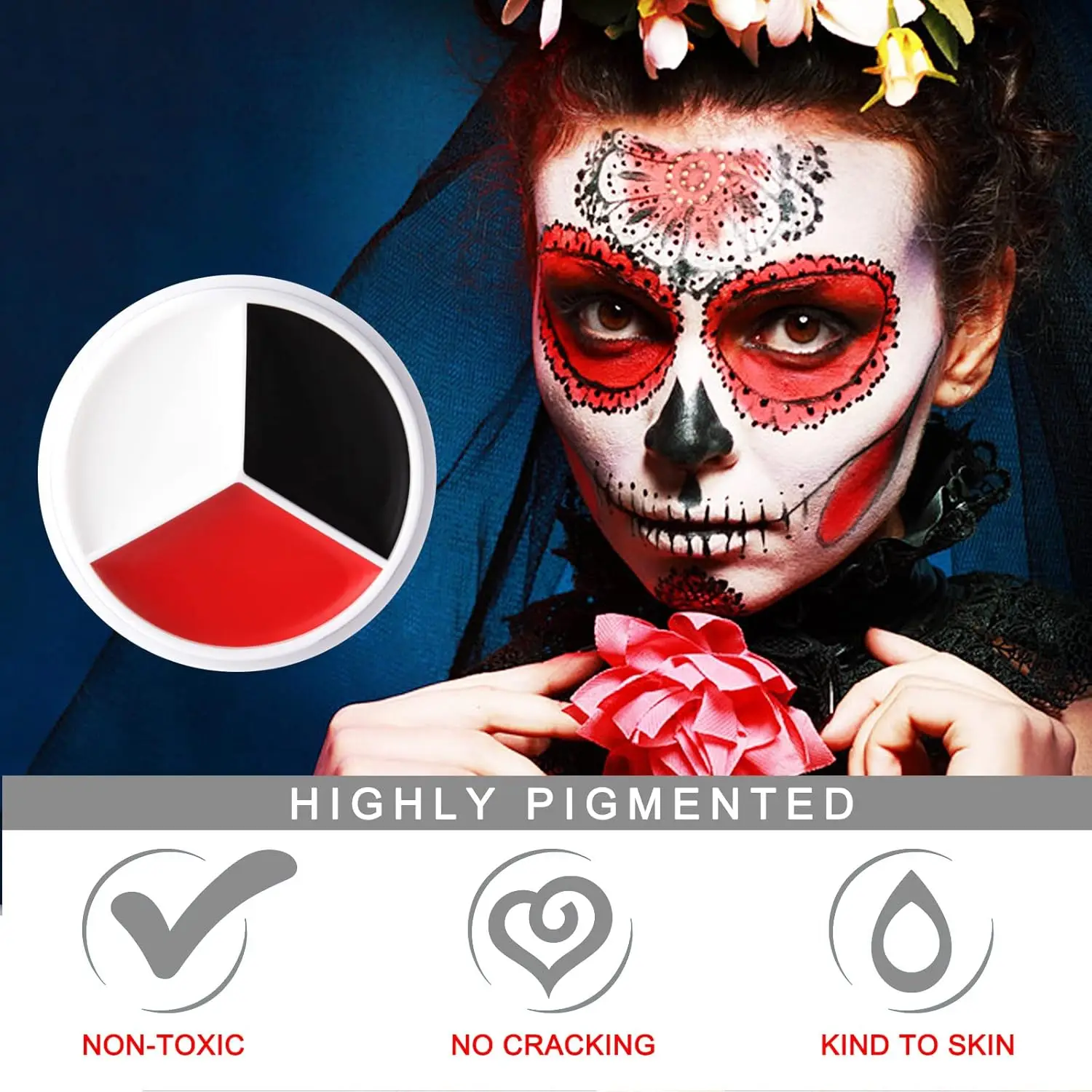防水ハロウィンメイクパレット,フェイスペイント,メイクアップ - Beauty Makeup Pictures のレビューと価格