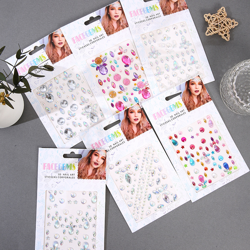 自己粘着メイクダイヤモンドアイフェイスフェスティバル DIY - Beauty Gems Makeup のレビューと価格