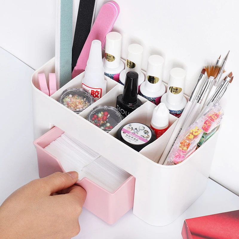 ネイルアートオーガナイザーデスクトップ引き出し化粧品収納ボッ - Beauty Makeup Tips のレビューと価格