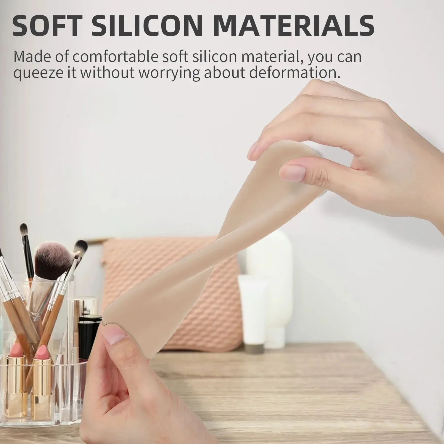 旅行化粧ブラシホルダーシリコーン化粧ブラシバッグ化粧スポンジ - Beauty Makeup Case のレビューと価格
