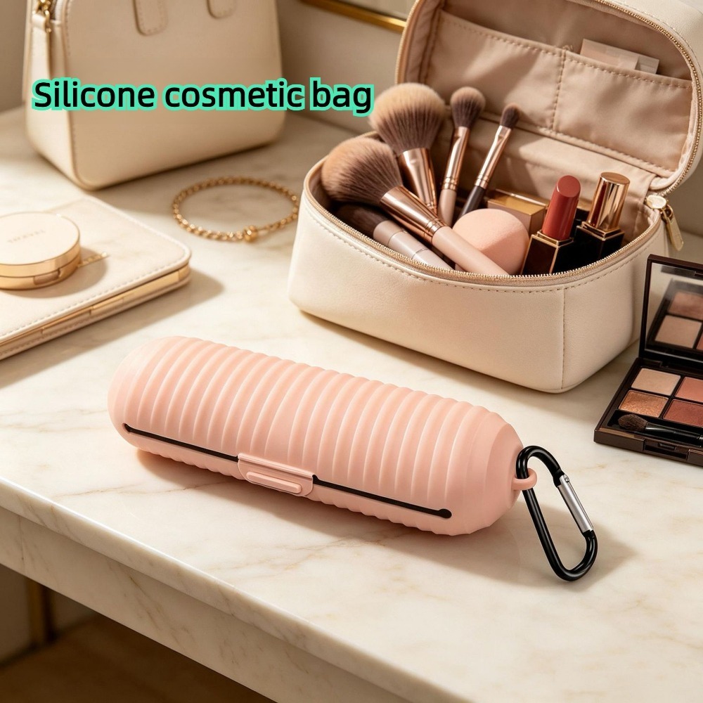 ポータブルシリコン製メイクブラシホルダーケース、旅行に便利な - Beauty Makeup Case のレビューと価格