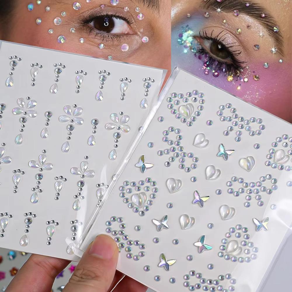 1 シート 3D オーロラクリスタルラインストーンフェイスタ - Beauty Gems Makeup のレビューと価格