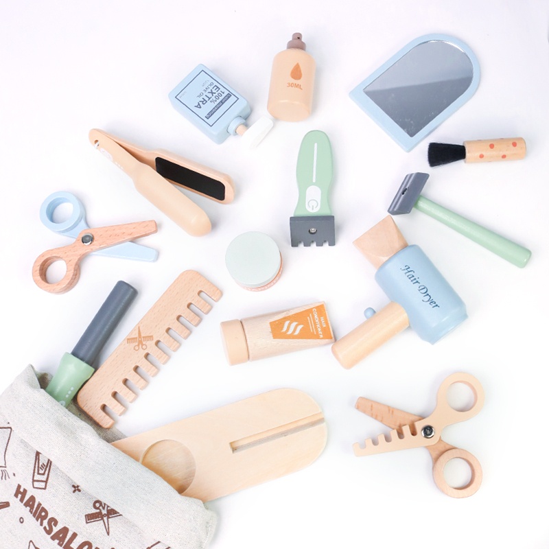 木製ごっこ遊び美容師メイクアップツールセット キッズロールプ - Beauty Makeup Kit For Kids のレビューと価格