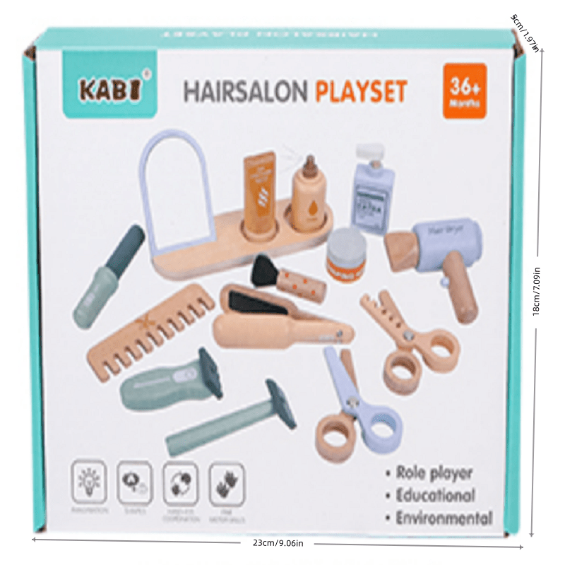 木製ごっこ遊び美容師メイクアップツールセット キッズロールプ - Beauty Makeup Kit For Kids のレビューと価格